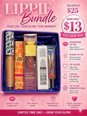 Revolution Lippie Bundle - Pink & Peach Lip Oils, Glosses & Balm